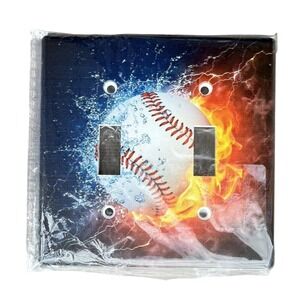 Baseball Light Switch Cover 4.5 inch  x 4.5‎ inch
